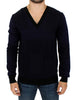 Blue v-neck pullover sweater