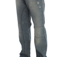 Blue Wash Cotton Denim Baggy Fit Jeans