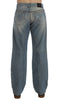 Blue Wash Cotton Denim Baggy Fit Jeans