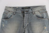 Blue Wash Cotton Denim Baggy Fit Jeans