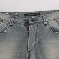 Blue Wash Cotton Denim Baggy Fit Jeans