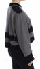 Gray Black Lace Wool Cashmere Sweater