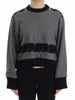 Gray Black Lace Wool Cashmere Sweater