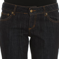 Blue Cotton Straight Fit Stretch Jeans