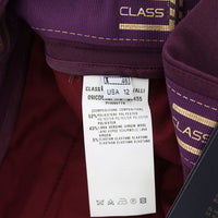 Purple Polyester Blend Straight Dress Pants