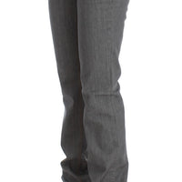 Gray Cotton Regular Fit Denim Jeans