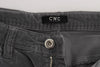 Gray Cotton Super Slim Corduroys Jeans