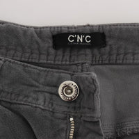 Gray Cotton Super Slim Corduroys Jeans