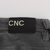 Gray Cotton Super Slim Corduroys Jeans