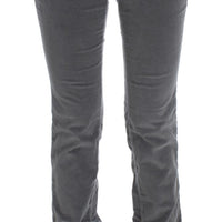 Gray Cotton Super Slim Corduroys Jeans