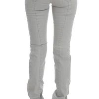 Gray Cotton Blend Super Slim Fit Jeans