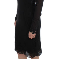 Black Silk Stretch Sheath Dress