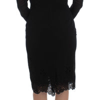 Black Silk Stretch Sheath Dress