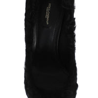 Black Xiangao Lamb Fur Leather Pumps