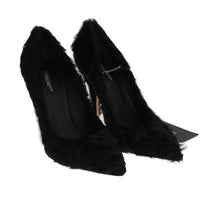 Black Xiangao Lamb Fur Leather Pumps