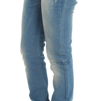 Blue Wash Cotton Blend Slim Fit Jeans