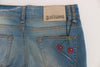 Blue Wash Cotton Blend Slim Fit Jeans