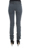 Blue Cotton Blend Slim Fit High Waist Jeans