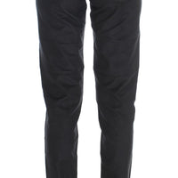 Black Cotton Blend Regular Fit Pants