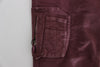 Bordeaux Cotton Cropped Cargo Pants