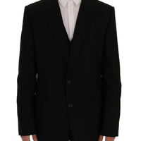 Black Wool Slim Fit 3 Piece Suit