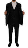 Black Wool Slim Fit 3 Piece Suit