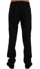 Black Striped Cotton Dress Formal Pants