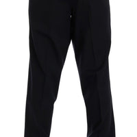 Blue Wool Stretch Dress Formal Pants