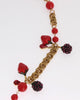 Gold Red Apple Fruit Crystal Charms Necklace