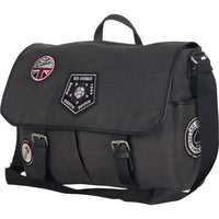 "Patch-a-Bello Road" Military Distressed 15" Computer Messenger Bag with Iconic Patches - Hull Hill