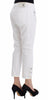 White Cropped Jeans Denim Pants Branded Capri