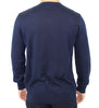 Blue Wool Blend V-neck Pullover Sweater