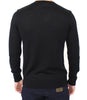 Black Wool Blend V-neck Pullover Sweater