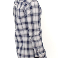 Blue Checkered Cotton Casual Shirt Top