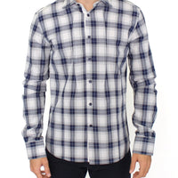 Blue Checkered Cotton Casual Shirt Top