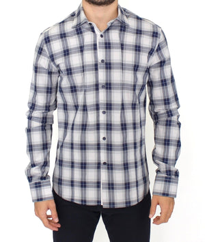 Blue Checkered Cotton Casual Shirt Top