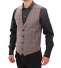 Brown Wool Single Breasted Vest Gilet