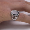 Retro Turkish Black Onyx Ring for Men Silver s925