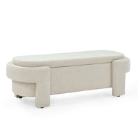 Upholstered Bench with Large Storage Space 51.5''x20.5''x 17'' Beige