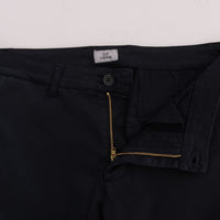 Blue Cotton Stretch Chinos Pants