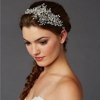 Mariell Couture Crystal Spray Bridal Headpiece Hair Vine - Hull Hill