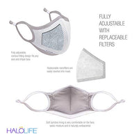 Halo Life Face Mask, Washable, Filter, Breathable, Solid Colors