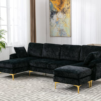 Coolmore Black Sectional  Sofa