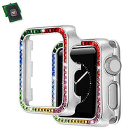 Apple Watch Bezel 40MM Series SE/6/5/4, Rainbow Square Rhinestones