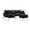 Coolmore Black Sectional  Sofa