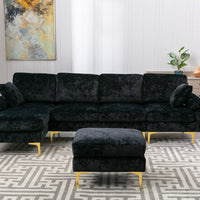 Coolmore Black Sectional  Sofa