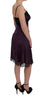 Purple Silk Stretch Black Lace Dress