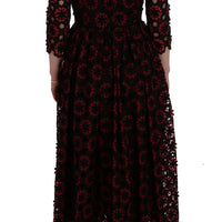 Red Floral Ricamo A-Line Shift Dress