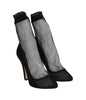 Black Nylon Transparent Socks Classic Pumps