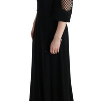 Black Stretch Shift Long Maxi Dress